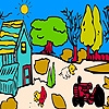 Jeu Cute village home coloring en plein ecran